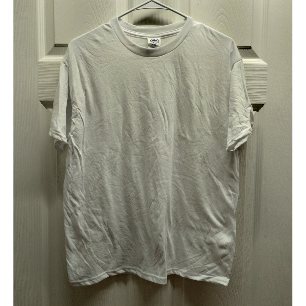 Lot of 4 NEW Delta-Dri Men's Size M Solid White T-Shirts Plain Blank Workwear
